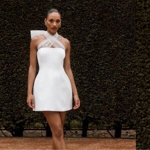 Meshki Maryam Tulle Bow Mini Dress